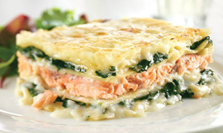 Lasagnes au saumon épinards