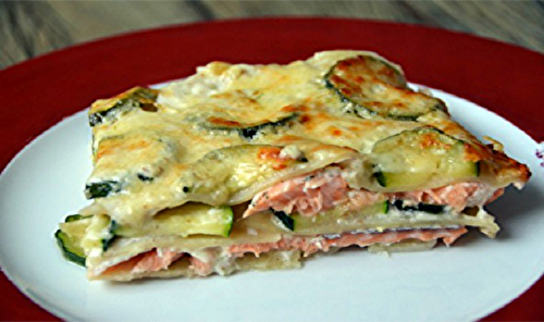 Lasagnes aux courgettes et au saumon