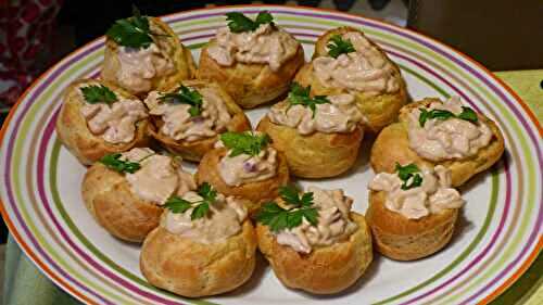 Les profiteroles au jambon et aux champignons