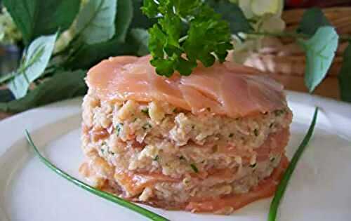 Mille-feuille de la mer saumon et crabe