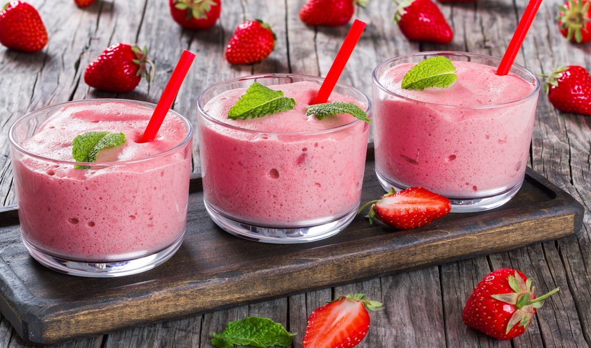 Mousse fraîche aux fraise et menthe