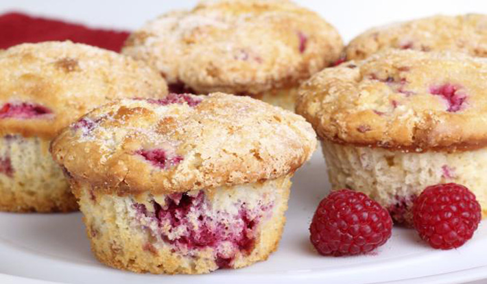 Muffins aux framboises et yogourt