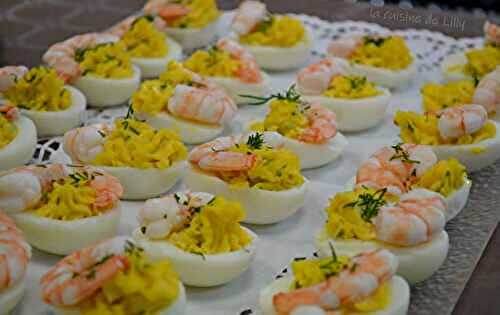 Oeufs mimosa aux crevettes