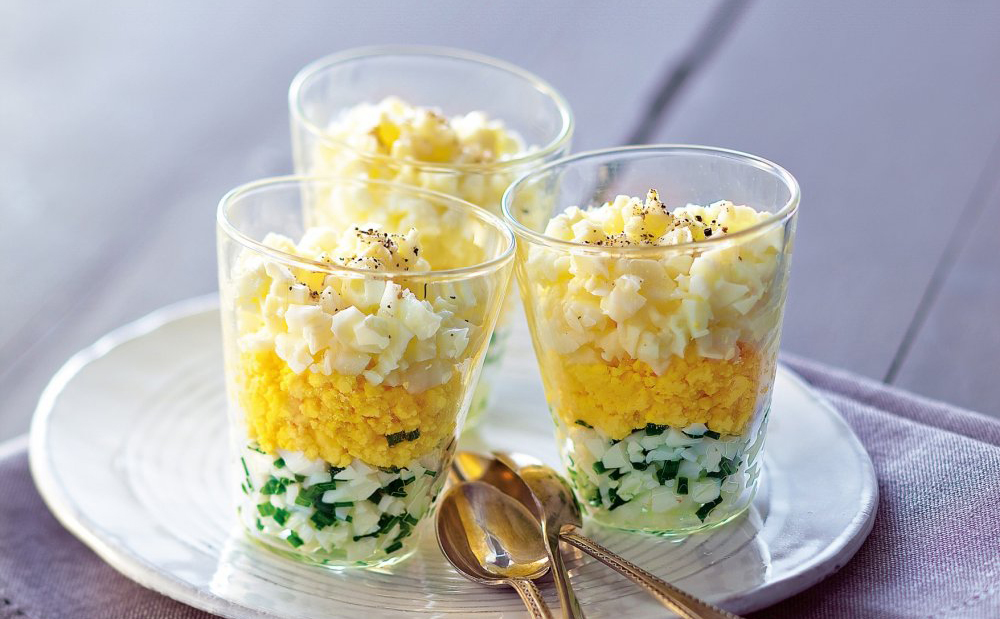 Oeufs mimosa en verrine idéale pour Noël