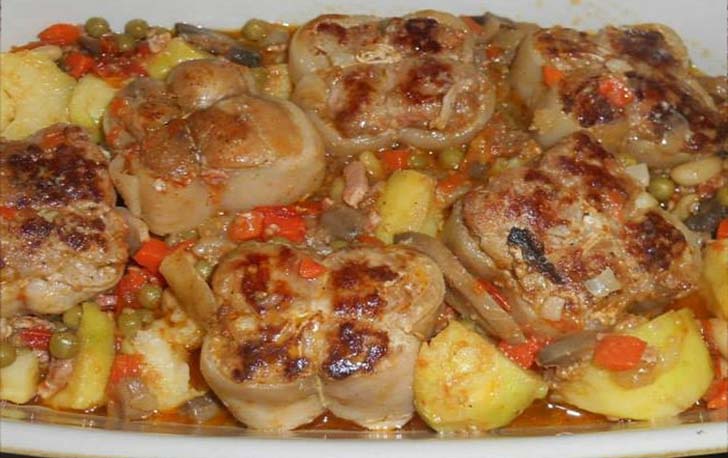 Paupiettes de porc aux légumes