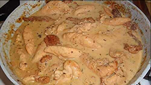 Poulet sauce aux morilles et au foie gras