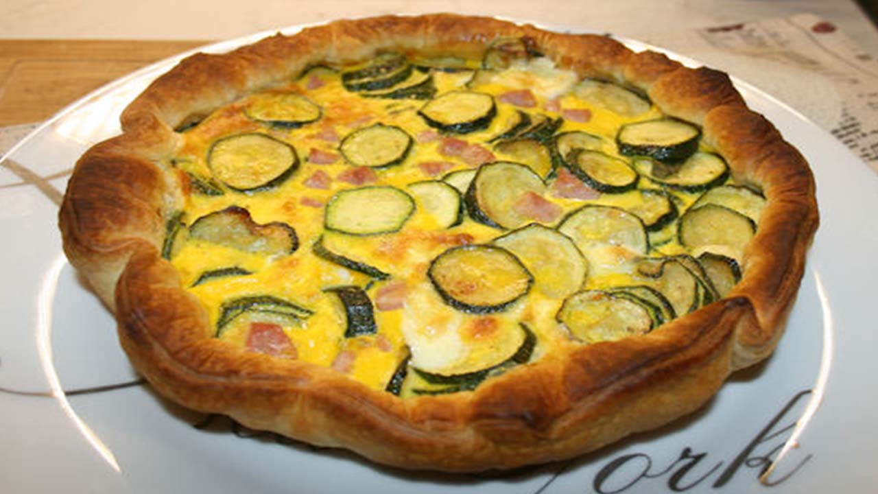 Quiche aux courgettes et mortadelle recette facile