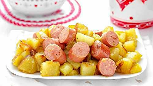 Recette poêlée de pommes de terre et saucisses de Francfort