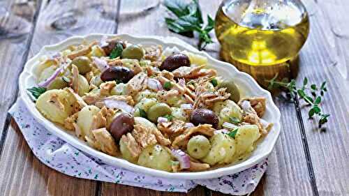 Salade de pommes de terre au thon et aux olives