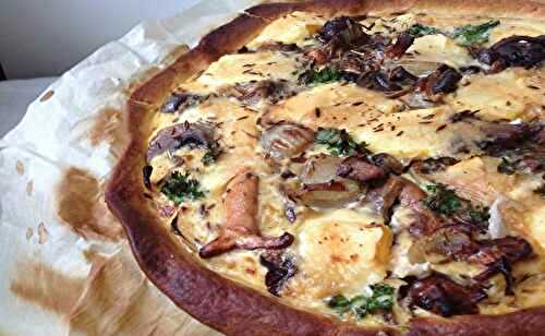 Tarte d'Automne aux Champignons, Oignons & Reblochon