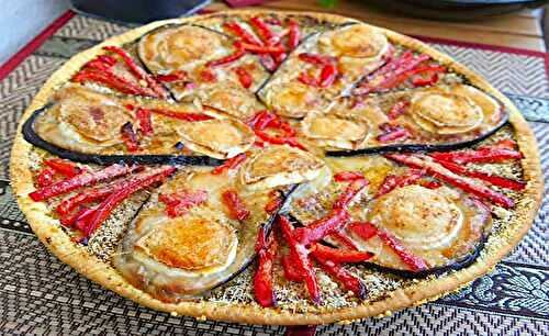 Tarte fine aubergine poivron chèvre