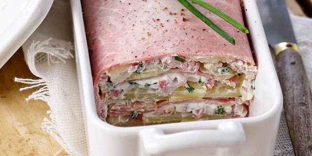 Terrine de jambon au chèvre et pomme de terre