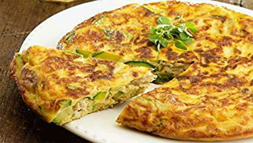 Tortilla espagnole au thon et aux courgettes