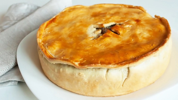 Tourte au poulet, champignons