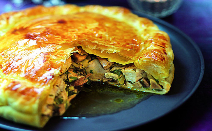 Tourte de volaille forestière au foie gras