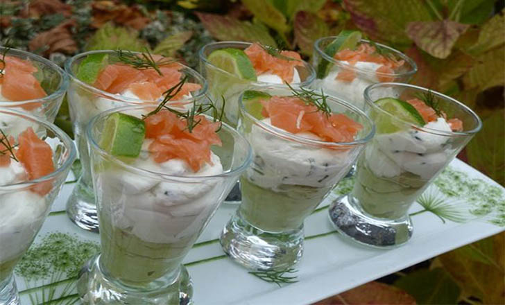 Verrine avocat chantilly de saumon recette apero