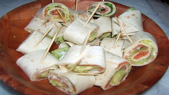 Wraps saumon fumé et avocat