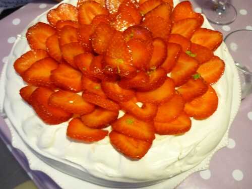 Pavlova fraises et citron vert