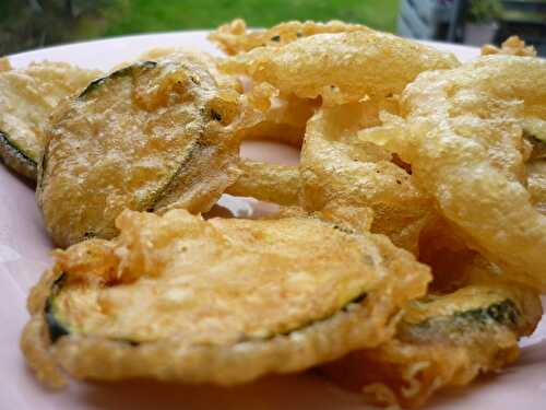 Tempura de courgette et d'oignon