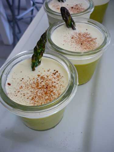 Verrine d'asperges à la crème de parmesan