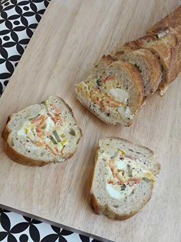 Baguette surprise au saumon fumé (Apéro, picnic)