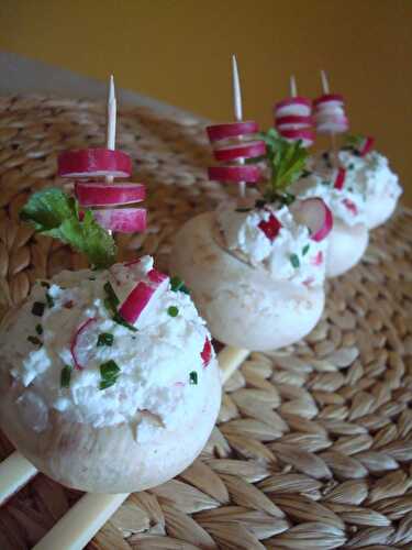 Champignons farcis radis/ricotta