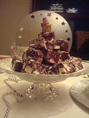 Christmas rocky road ou carrés de chocolat (Nigella Lawson)
