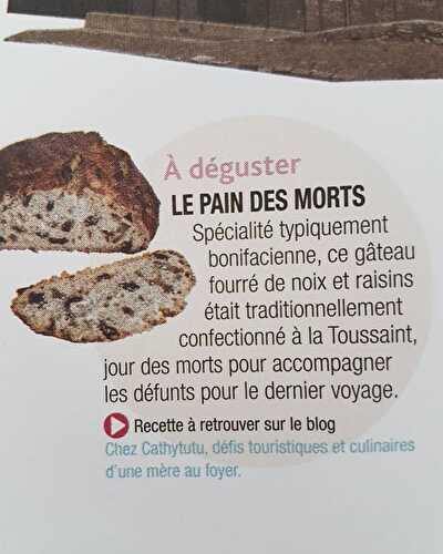 Mon blog avec la recette du pain des morts publiés sur le guide de la Corse en BD