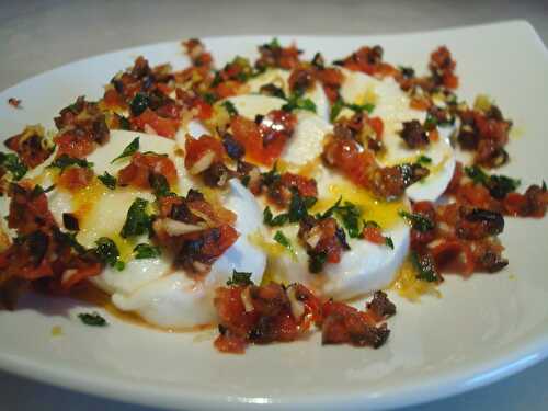 Mozzarella with "crazyyy gremolata"