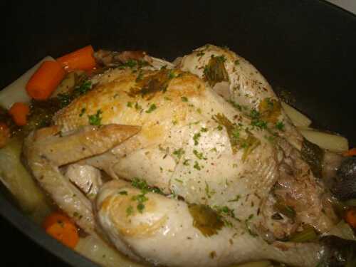 MY MOTHER'S PRAISED CHICKEN OU POT AU FEU DE POULET (Nigella kitchen)