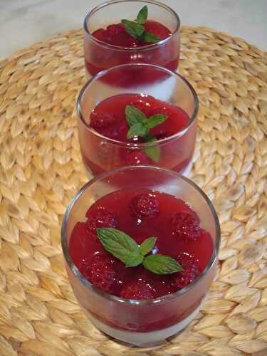 Pannacotta diététique aux framboises