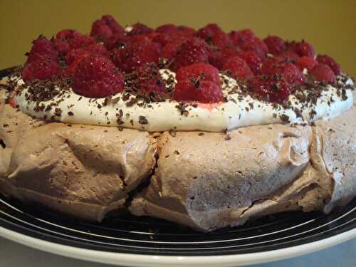 Pavlova chocolat/framboise pour Olga