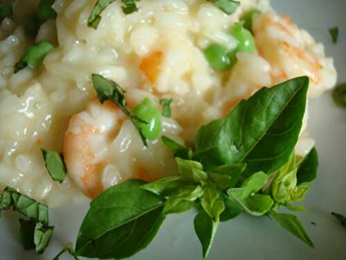 Risotto crevettes/petits pois du jardin