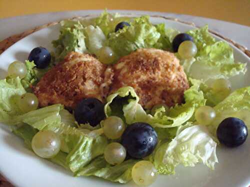 Salade de mozzarella panée automnale