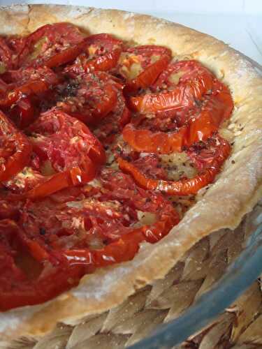 Tarte à la moutarte/tomates avec une pâte minute