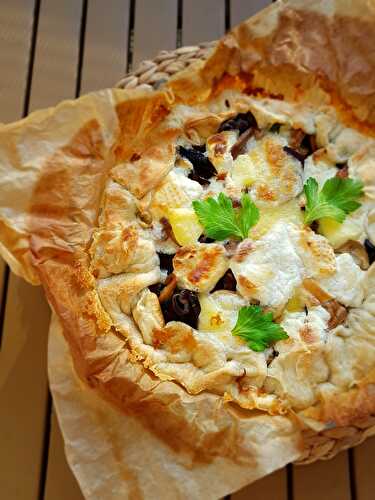 Tarte croustillante et crémeuse aux champignons