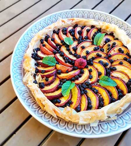 Tarte fine aux pêches de Cyril Lignac dans Tous en cuisine, 2eme édition