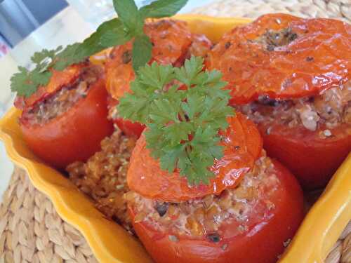 Tomates farcies au chèvre et petit épeautre (Côté sud n°3)