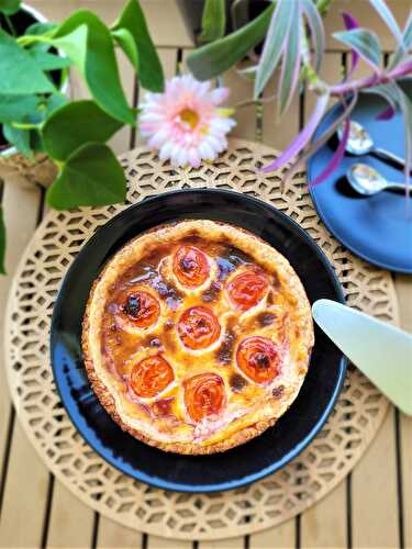 Délicieux et onctueux flan pâtissier aux abricots et pâte sucrée extra croustillante