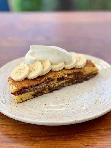 Pancakes gourmands au chocolat, banane et chantilly de Cyril Lignac, Tous en cuisine