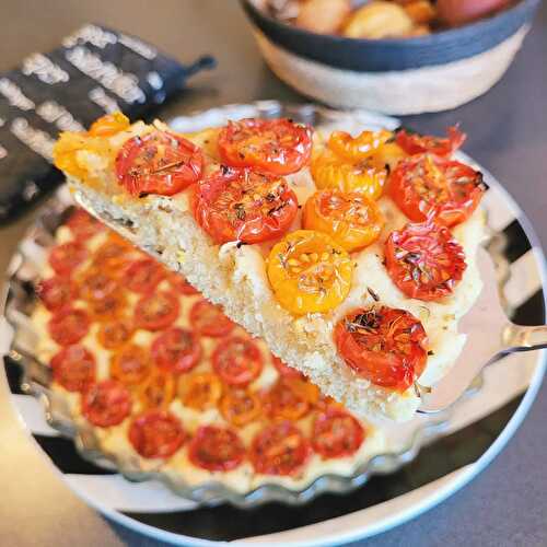 Tarte façon focaccia/pizza ? aux tomates cerises (Cathytutu, C'est meilleur quand c'est bon)