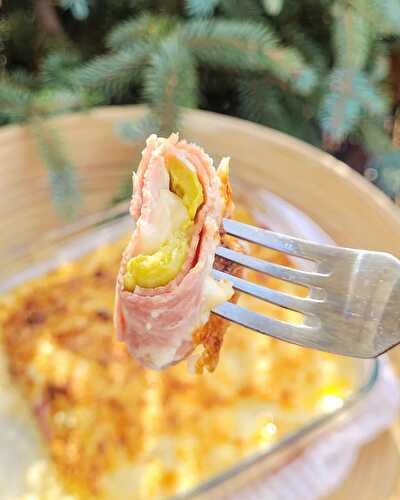 Gratin de poireaux au jambon coeur coulant au fromage (Cathytutu)