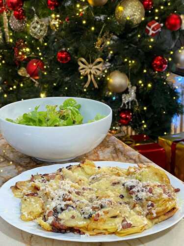 Truffade de pommes de terre au fromage et pruneaux