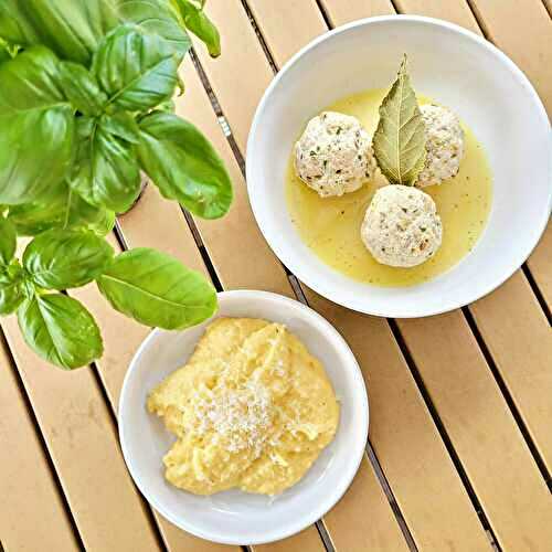...5 Boulettes de veau au citron, polenta crémeuse, Cyril Lignac tous en cuisine recettes d'été...