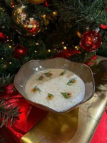 ...Velouté de topinambour à la bière et noisettes, tous en cuisine menus de fêtes, Cyril Lignac...