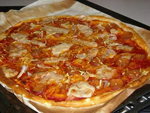 Pizza végan 3 "fromages" et "chorizo".... - Chez nous ça popote....recettes gourmandes, bio et végé!