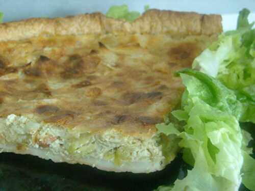 Quiche aux poireaux,tofu soyeux...