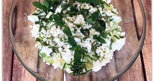 Salade Melon Concombre Feta et Menthe