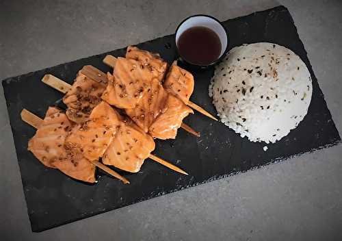 Brochette de saumon à la japonaise