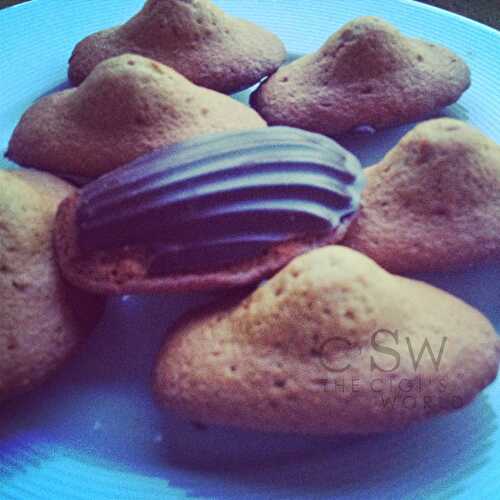 Madeleines au café et coque chocolat noir